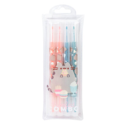 Zestaw 4 pastelowych pisaków Pusheen – każda sztuka z podwójną końcówką