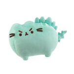 Miętowy Pusheen dinozaur z kolcami i groźną minką – widok od przodu