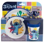 Disney Stitch - Antypoślizgowy zestaw naczyń do mikrofali 5 szt. (talerz, miska, kubeczek, widelec, łyżeczka) - obrazek 2
