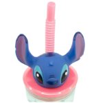 Disney Stitch - Kubek ze słomką i figurką 3D z kolekcji Flowers 360 ml - obrazek 4